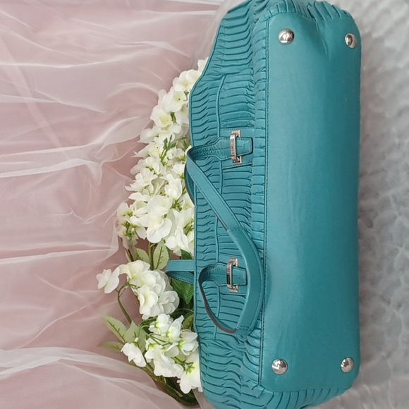 Coach Teal Pleated Taylor Satchel 25252 - Picture 11 of 16